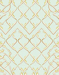 Subtle Pastel Chain Link Floral Design Rug