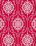 Red White Intricate Floral Pattern Rug