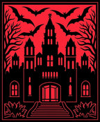 Castle Entrance With Flying Bats Rug