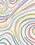 Abstract Swirling Pastel Lines Rug