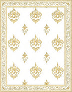 Gold Elegant Damask Pattern Rug