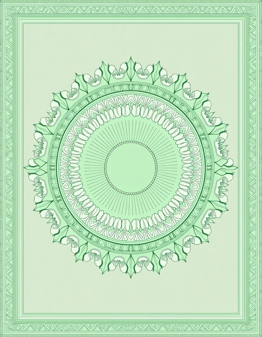 Mandala Floral Green Ornate Rug