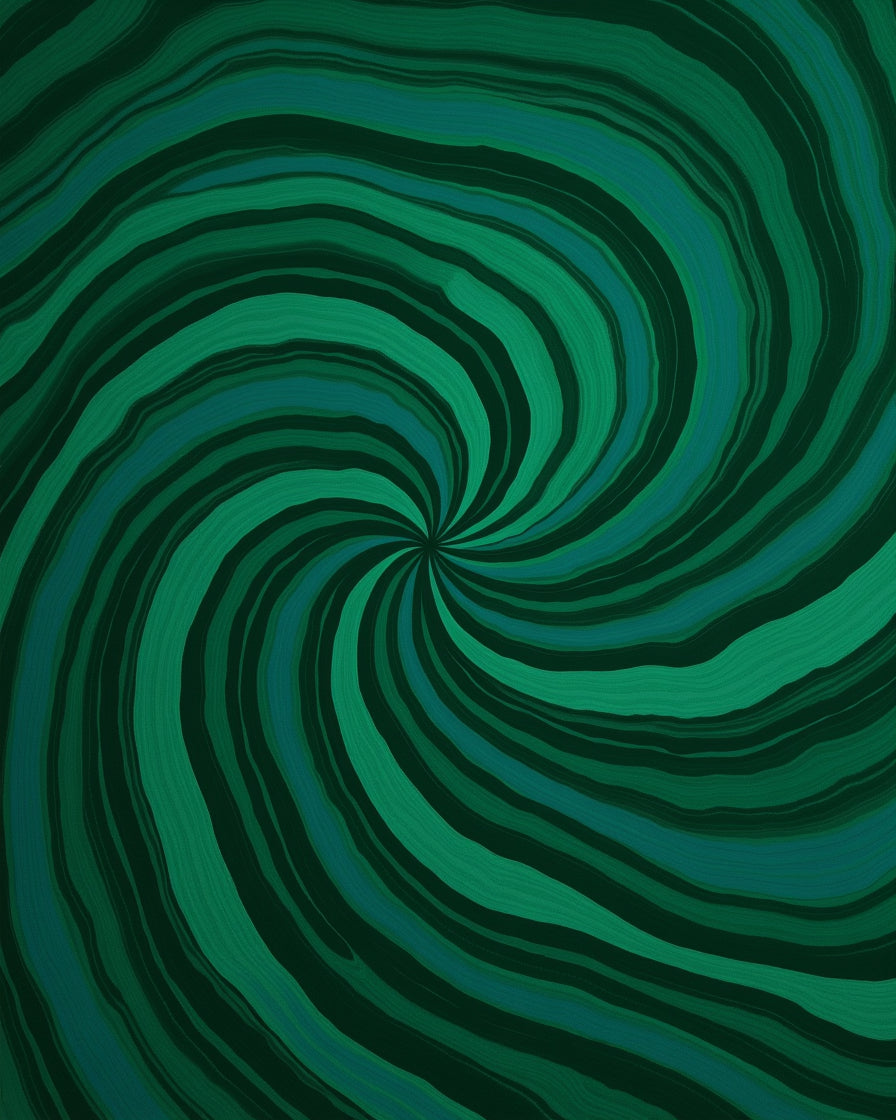 Green Swirl Pattern Abstract Rug
