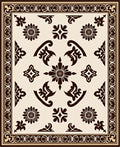 Elegant Intricate Floral Medallion Design Rug