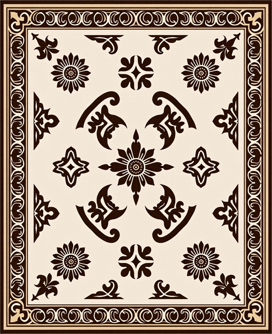 Elegant Intricate Floral Medallion Design Rug