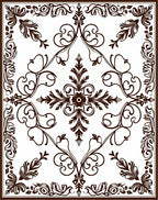 Ornate Swirl Floral Pattern Rug