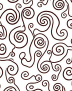 Dark Swirls White Abstract Organic Pattern Rug