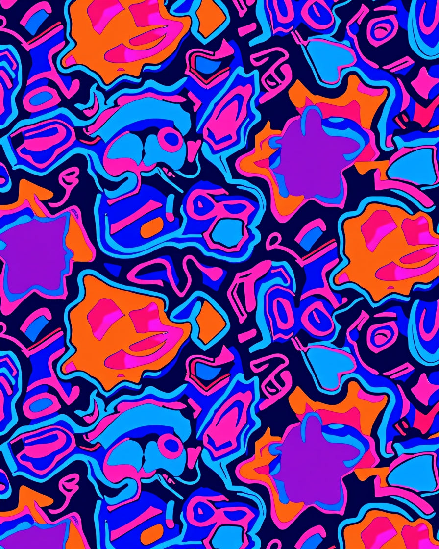 Abstract Splatter Neon Pattern Rug