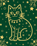 Whimsical Cat Star Burst Pattern Rug