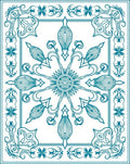 Teal Intricate Floral Sunburst Design Rug