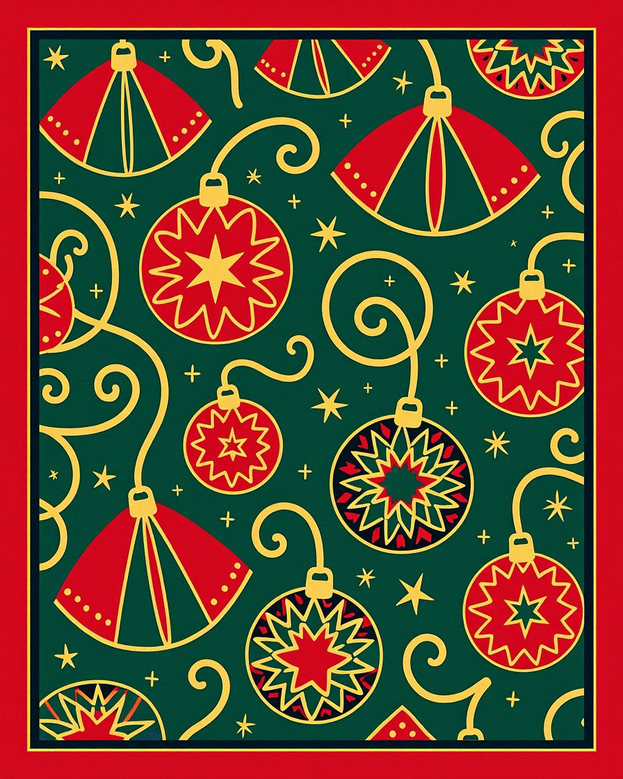 Festive Ornament Star Pattern Rug