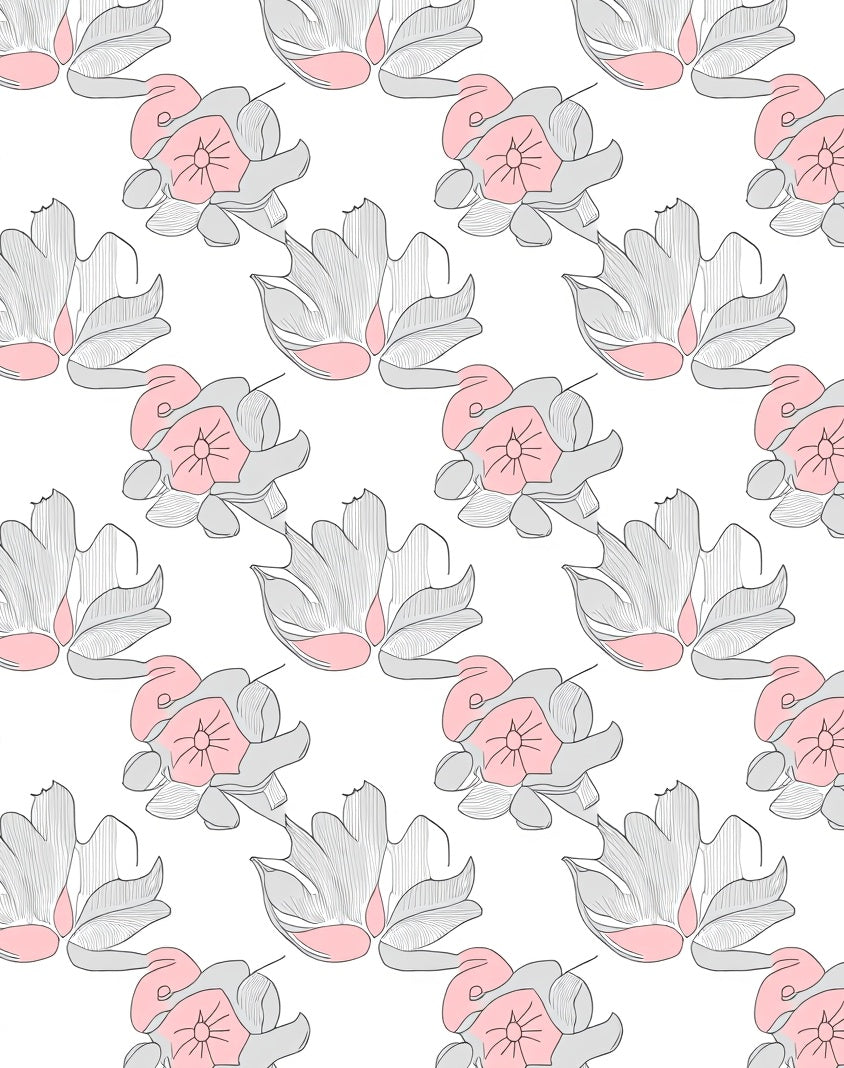 Abstract Rose Floral Pattern Design Rug