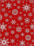 Red Snowflake Pattern Festive Design Rug