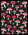 Whimsical Mushroom Pattern Design Rug