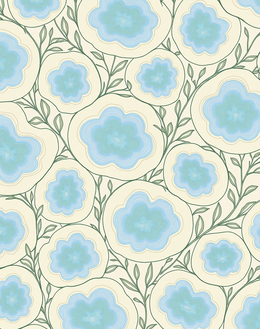 Nature Inspired Abstract Floral Pattern Rug