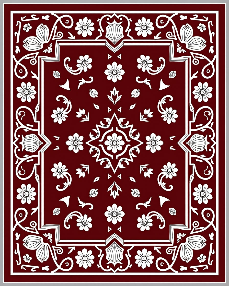 Rich Floral Vines Medallions Classic Rug
