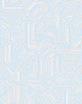 Light Blue Abstract Maze Pattern Rug