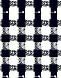 Classic Black White Plaid Houndstooth Rug
