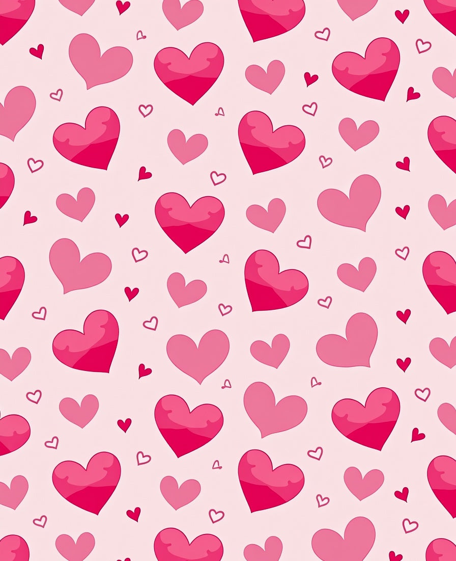 Cute Pink Heart Pattern Rug