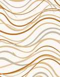 Golden Flowing Wave Pattern Rug