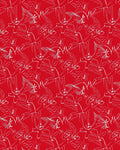Abstract Floral Line Art Crimson Rug