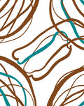 Brown And Teal Organic Lines Rug