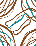 Brown And Teal Organic Lines Rug