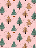 Whimsical Pine Forest Pink Rug
