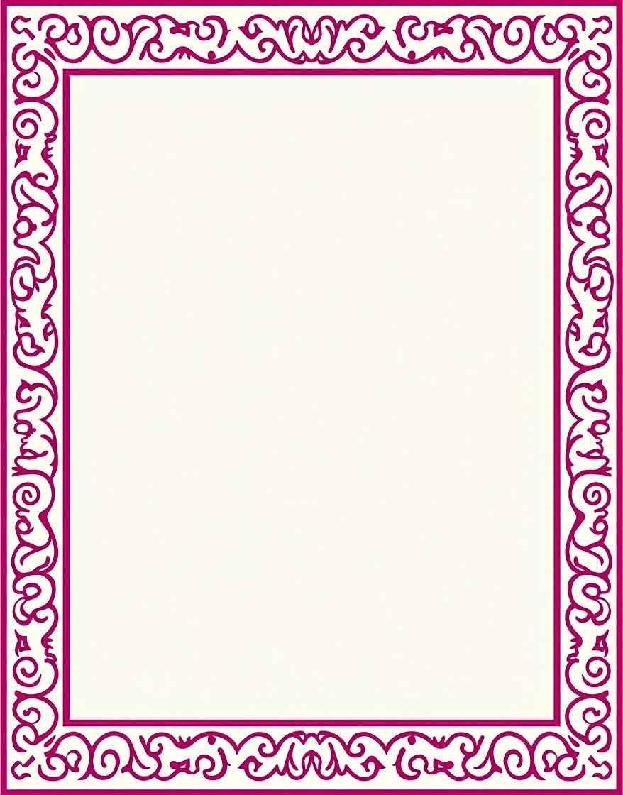 Elegant Floral Scrollwork Border Design Rug