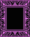 Ornate Pink Vine Scroll Design Rug