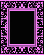 Ornate Pink Vine Scroll Design Rug
