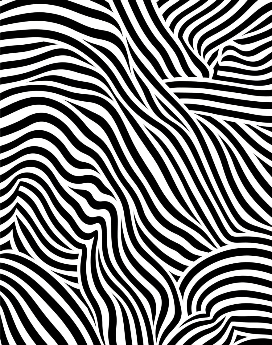 Abstract Wavy Black And White Stripes Rug