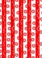 Red White Pinwheel Stripe Rug