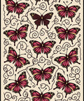 Vintage Butterfly Swirl Pattern Design Rug