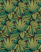 Lush Green Leafy Floral Art Rug