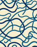 Intertwined Blue Abstract Waves Design Rug