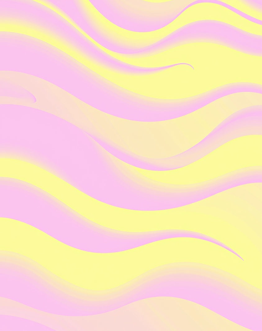 Pink Yellow Wavy Gradient Rug