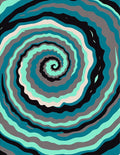 Teal Swirl Organic Pattern Rug