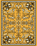 Retro Floral Swirls Ivory Design Rug