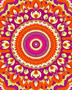 Vibrant Floral Mandala Pattern Design Rug
