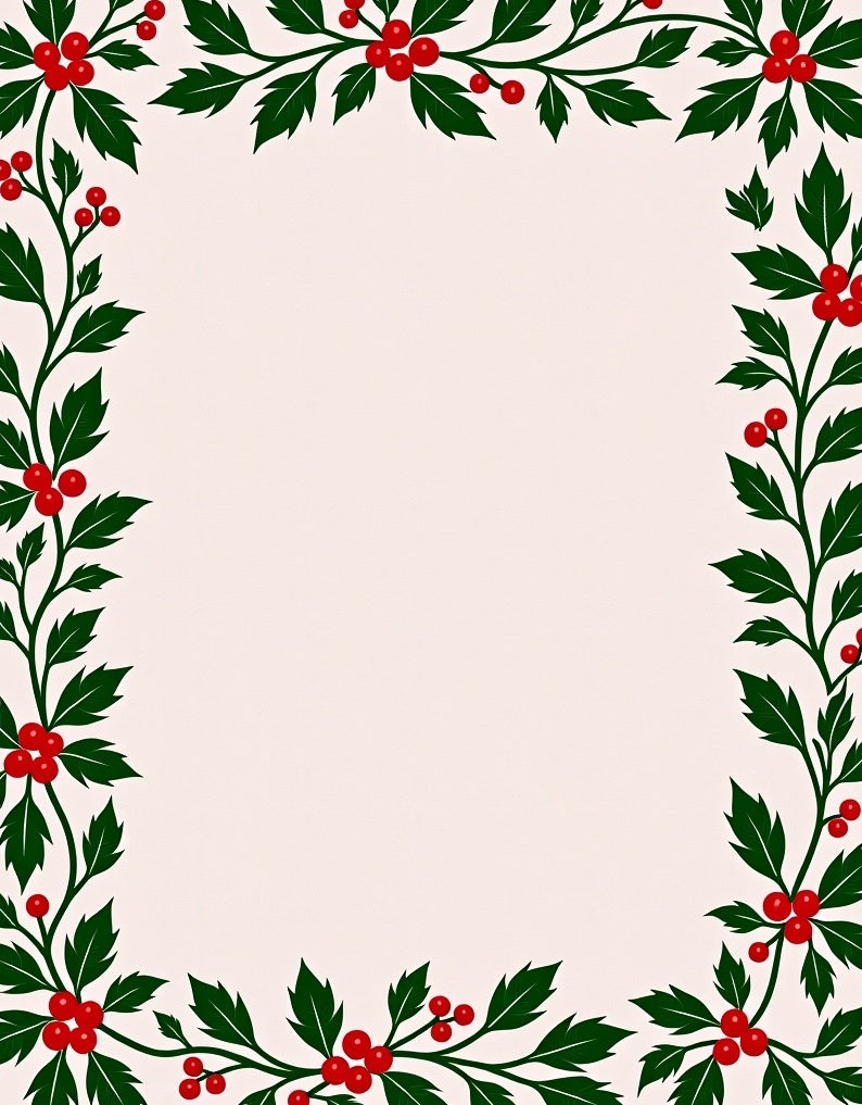Festive Red Berry Holly Garland Rug