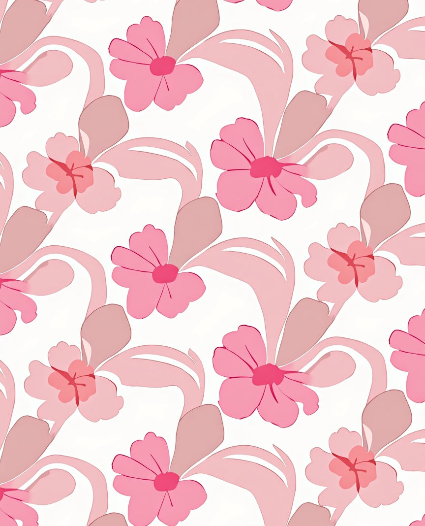 Pink Floral Whimsical Pattern Rug