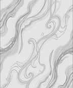 Abstract Grey Swirls Lines Pattern Rug