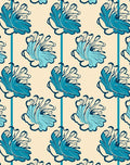 Blue Floral Stripe Pattern Rug