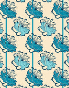 Blue Floral Stripe Pattern Rug