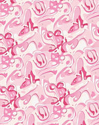 Contemporary Pink Swirl Abstract Design Rug