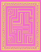 Geometric Abstract Maze Pattern Rug
