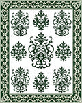 Traditional Damask Floral Scroll Pattern Rug
