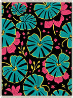 Vibrant Tropical Black Floral Rug