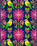 Vibrant Parrot Floral Garden Design Rug